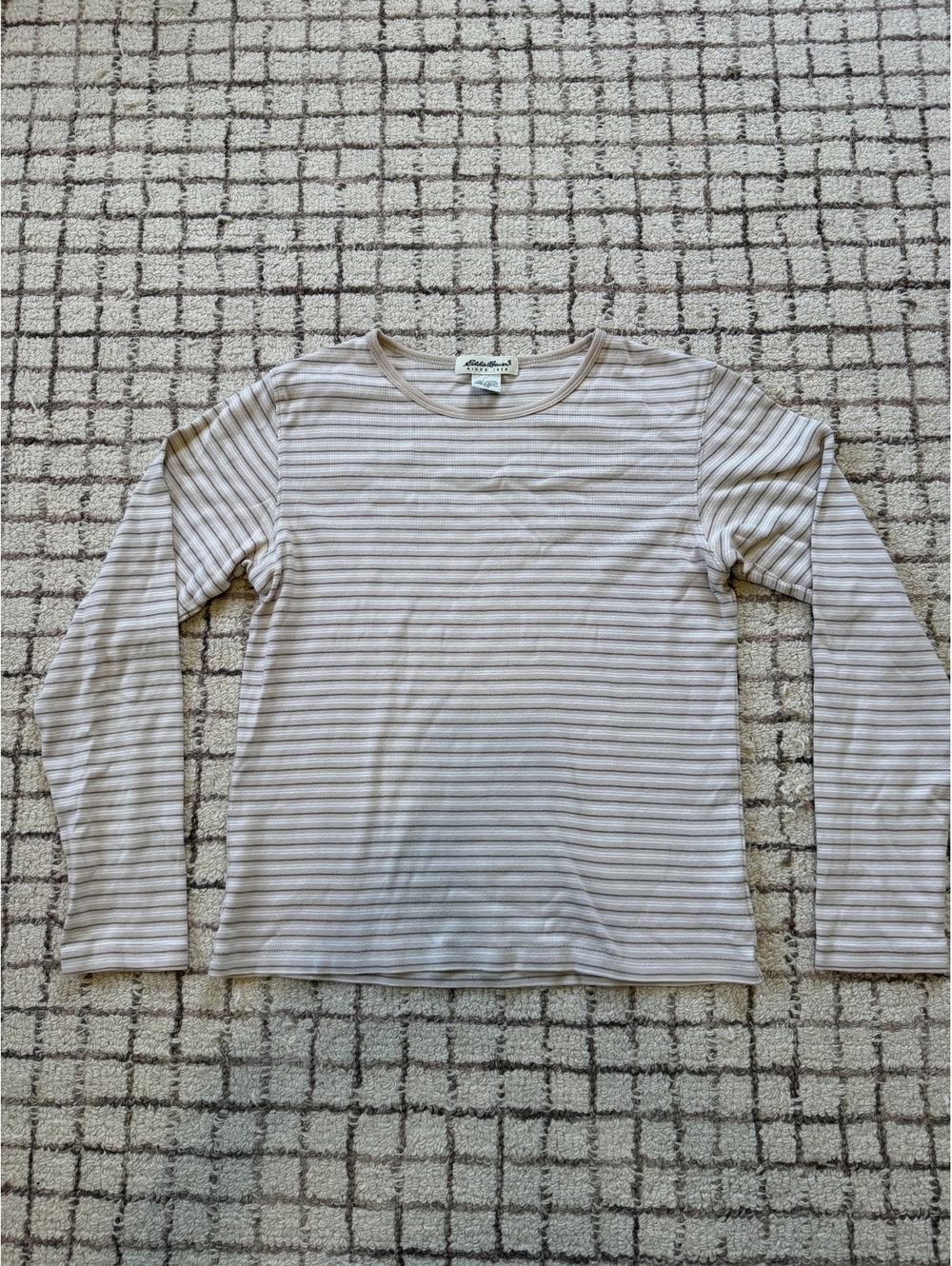 Women’s Eddie Bauer striped long sleeve shirt outdoors minimalist granola clean